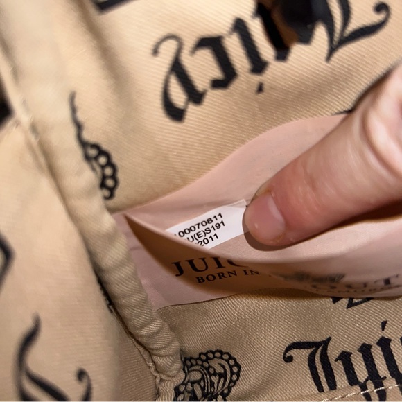 Black Vintage Juicy Couture Purse Bowler Bowling Bag Velour Satchel Y2K - Picture 5 of 13